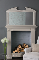 Laura Ashley Rossett Over Mantle Mirror Grey 70 X 120cm